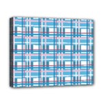 Blue plaid pattern Canvas 10  x 8 
