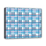 Blue plaid pattern Canvas 10  x 8 