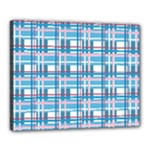 Blue plaid pattern Canvas 20  x 16 