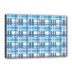 Blue plaid pattern Canvas 18  x 12 