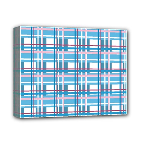 Blue plaid pattern Deluxe Canvas 14  x 11  from ArtsNow.com