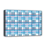 Blue plaid pattern Deluxe Canvas 18  x 12  