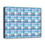 Blue plaid pattern Deluxe Canvas 20  x 16  