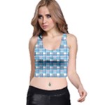 Blue plaid pattern Racer Back Crop Top