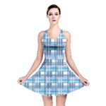 Blue plaid pattern Reversible Skater Dress