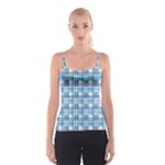 Blue plaid pattern Spaghetti Strap Top