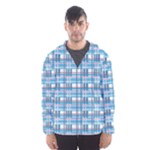 Blue plaid pattern Hooded Wind Breaker (Men)