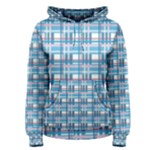 Blue plaid pattern Women s Pullover Hoodie