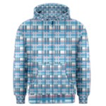 Blue plaid pattern Men s Zipper Hoodie