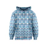 Blue plaid pattern Kids  Zipper Hoodie