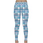 Blue plaid pattern Classic Yoga Leggings