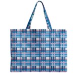 Blue plaid pattern Zipper Mini Tote Bag