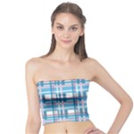 Blue plaid pattern Tube Top