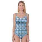 Blue plaid pattern Camisole Leotard 