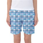 Blue plaid pattern Women s Basketball Shorts