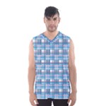 Blue plaid pattern Men s Basketball Tank Top