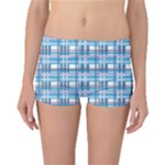 Blue plaid pattern Boyleg Bikini Bottoms