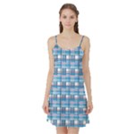 Blue plaid pattern Satin Night Slip