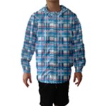 Blue plaid pattern Hooded Wind Breaker (Kids)