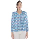 Blue plaid pattern Wind Breaker (Women)