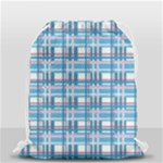 Blue plaid pattern Drawstring Bag (Small)