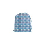 Blue plaid pattern Drawstring Pouches (XS) 
