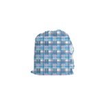 Blue plaid pattern Drawstring Pouches (XS) 