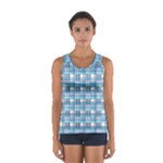 Blue plaid pattern Women s Sport Tank Top 