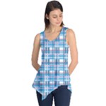 Blue plaid pattern Sleeveless Tunic