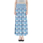 Blue plaid pattern Maxi Skirts