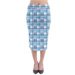 Blue plaid pattern Midi Pencil Skirt