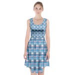 Blue plaid pattern Racerback Midi Dress