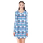 Blue plaid pattern Flare Dress