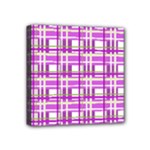 Purple plaid pattern Mini Canvas 4  x 4 