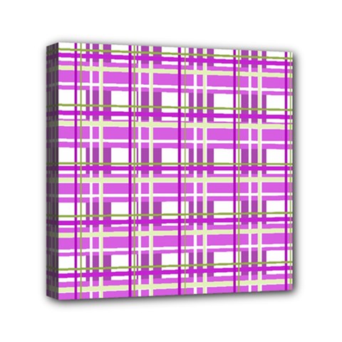 Purple plaid pattern Mini Canvas 6  x 6  from ArtsNow.com