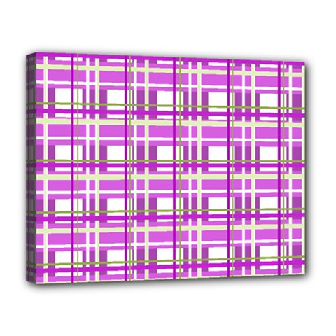 Purple plaid pattern Canvas 14  x 11  from ArtsNow.com