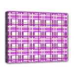 Purple plaid pattern Canvas 14  x 11 