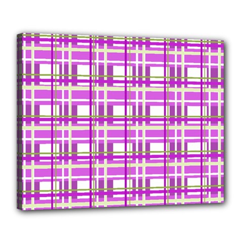 Purple plaid pattern Canvas 20  x 16  from ArtsNow.com
