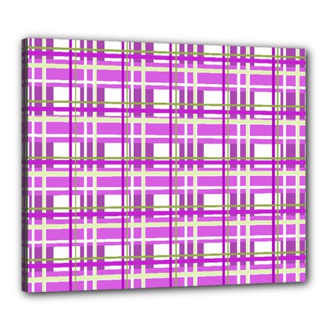 Purple plaid pattern Canvas 24  x 20  from ArtsNow.com