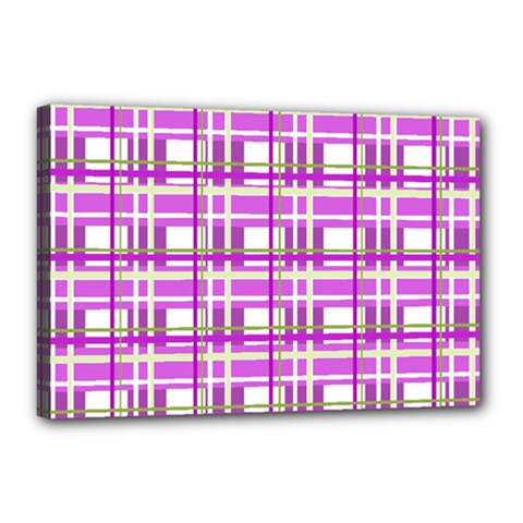 Purple plaid pattern Canvas 18  x 12  from ArtsNow.com
