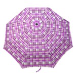 Purple plaid pattern Folding Umbrellas