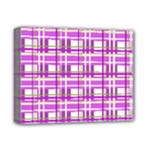 Purple plaid pattern Deluxe Canvas 14  x 11 