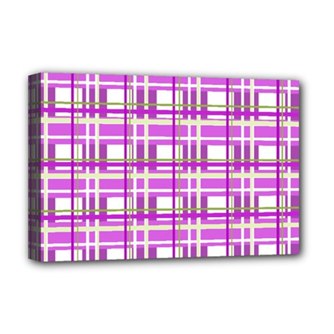 Purple plaid pattern Deluxe Canvas 18  x 12   from ArtsNow.com