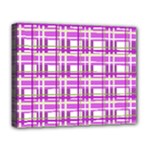 Purple plaid pattern Deluxe Canvas 20  x 16  
