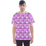 Purple plaid pattern Men s Sport Mesh Tee