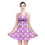 Purple plaid pattern Reversible Skater Dress