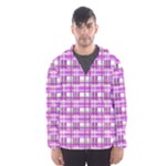 Purple plaid pattern Hooded Wind Breaker (Men)