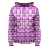 Purple plaid pattern Women s Pullover Hoodie