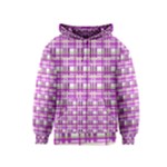 Purple plaid pattern Kids  Zipper Hoodie