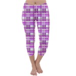 Purple plaid pattern Capri Winter Leggings 